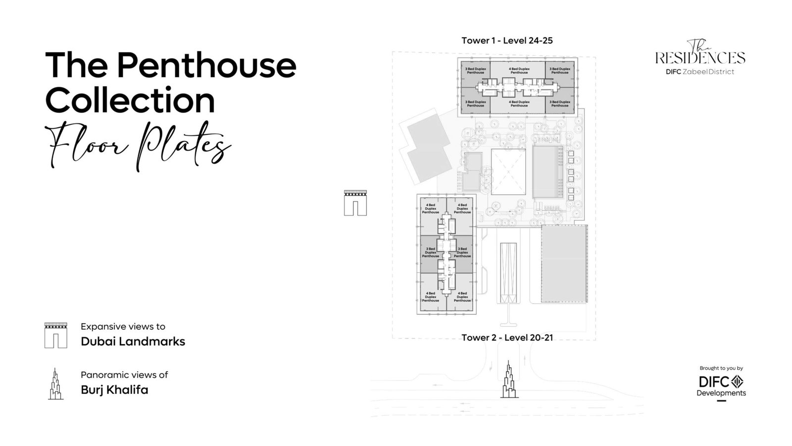 The Residences DIFC floor plates displaying residential tower apartment layouts in Zabeel District
